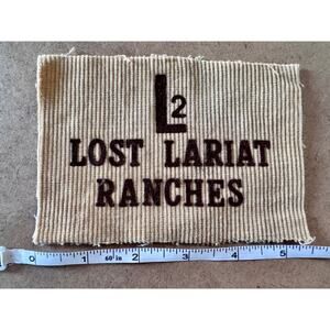 Vintage Lost Lariat Ranches Corduroy Patch Tan Retro Western Cosplay 5.5x4